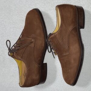VALLEVERDE Claude Mag Fit Suede Leather Dress Shoes Size 43.5 UE 10 US Men's